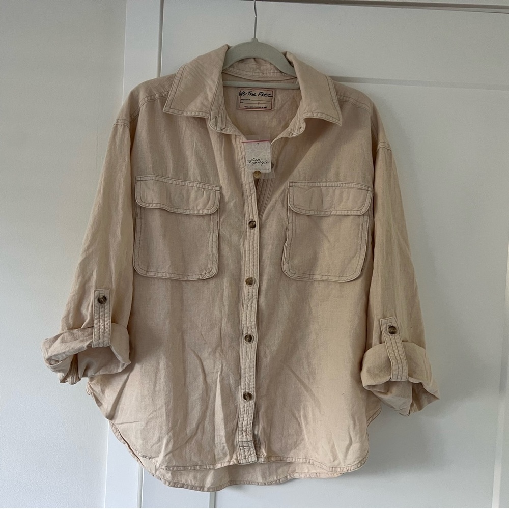 free people Made For Sun Linen Shirt - Picture 5 of 6